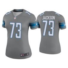 Women Detroit Lions #73 Color Rush Legend Jonah Jackson Steel Jersey