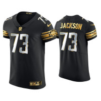 Men Detroit Lions #73 Jonah Jackson Black Golden Edition Elite Jersey