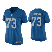 Women Detroit Lions #73 Jonah Jackson Blue Throwback Game Jersey