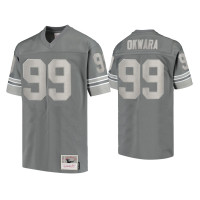 Men Detroit Lions #99 Julian Okwara Charcoal 1996 Metal Replica Jersey