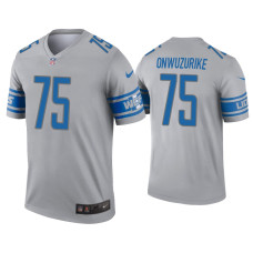 Men Detroit Lions #75 Levi Onwuzurike Gray Inverted Legend Jersey