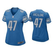 Women Detroit Lions #34 Alex Anzalone Blue Game Jersey