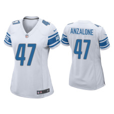 Women Detroit Lions #34 Alex Anzalone White Game Jersey