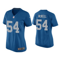 Women Detroit Lions #54 Alim McNeill Blue Throwback Game Jersey