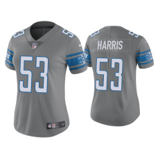 Women Detroit Lions #53 Color Rush Limited Charles Harris Steel Jersey