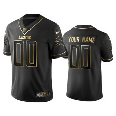 Men Detroit Lions #00 2019 Golden Edition Vapor Untouchable Limited Custom Black Jersey