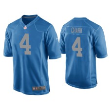 Men Detroit Lions #4 D.J. Chark Blue Throwback Game Jersey