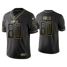 Men Detroit Lions #80 Golden Edition Vapor Limited Lions Darren Fells Black Jersey