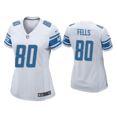 Women Detroit Lions #80 Darren Fells White Game Jersey