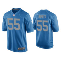 Men Detroit Lions #55 Derrick Barnes Blue Throwback Game Jersey