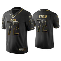 Men Detroit Lions #72 Golden Edition Vapor Limited Lions Halapoulivaati Vaitai Black Jersey