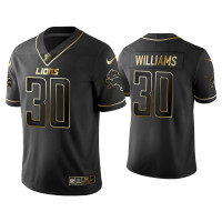 Men Detroit Lions #30 Golden Edition Vapor Limited Lions Jamaal Williams Black Jersey