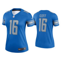 Women Detroit Lions #16 Jared Goff Blue Legend Jersey