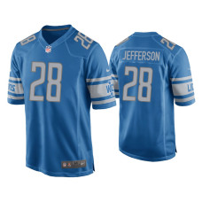 Men Detroit Lions #28 Jermar Jefferson Blue Game Jersey