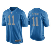 Men Detroit Lions #11 Kalif Raymond Blue Throwback Game Jersey