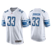 Men Detroit Lions #33 Kerryon Johnson White Game Jersey