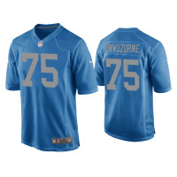 Men Detroit Lions #75 Levi Onwuzurike Blue Throwback Game Jersey