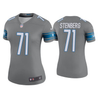 Women Detroit Lions #71 Color Rush Legend Logan Stenberg Steel Jersey