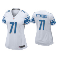 Women Detroit Lions #71 Logan Stenberg White Game Jersey