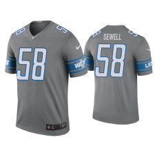 Men Detroit Lions #58 Color Rush Legend Penei Sewell Steel Jersey