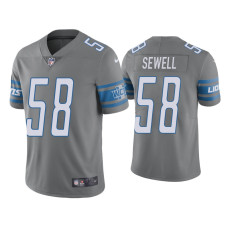 Men Detroit Lions #58 Color Rush Limited Penei Sewell Steel Jersey