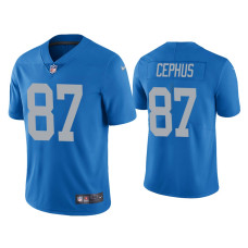 Men Detroit Lions #87 Quintez Cephus Vapor Limited Blue Jersey