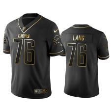 Men Detroit Lions #76 2019 Golden Edition Vapor Untouchable Limited T.J. Lang Black Jersey