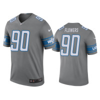 Men Detroit Lions #90 Color Rush Legend Trey Flowers Steel Jersey