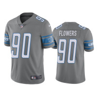 Men Detroit Lions #90 Color Rush Limited Trey Flowers Steel Jersey