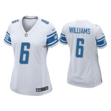 Women Detroit Lions #6 Tyrell Williams White Game Jersey