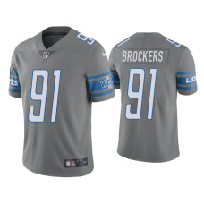 Men Detroit Lions #91 Color Rush Limited Michael Brockers Steel Jersey