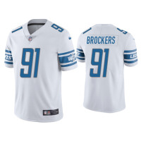 Men Detroit Lions #91 Michael Brockers Vapor Limited White Jersey