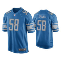 Men Detroit Lions #58 Penei Sewell Blue 2021 NFL Draft Game Jersey