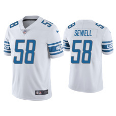 Men Detroit Lions #58 Penei Sewell White 2021 NFL Draft Vapor Limited Jersey