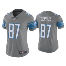 Women Detroit Lions #87 Color Rush Limited Quintez Cephus Steel Jersey