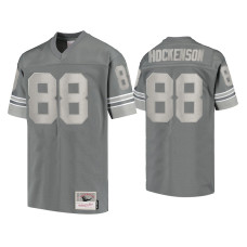 Men Detroit Lions #88 T.J. Hockenson Charcoal 1996 Metal Replica Jersey