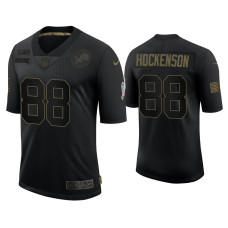 Men Detroit Lions #88 T.J. Hockenson Black 2020 Salute to Service Limited Jersey