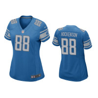 Men Detroit Lions #88 T.J. Hockenson Blue NFL Draft Game Jersey