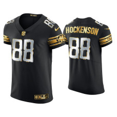 Men Detroit Lions #88 T.J. Hockenson Black Golden Edition Elite Jersey