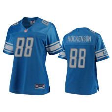 Women Detroit Lions #88 T.J. Hockenson Blue Pro Line Jersey