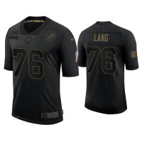 Men Detroit Lions #76 T.J. Lang Black 2020 Salute to Service Limited Jersey