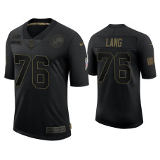 Men Detroit Lions #76 T.J. Lang Black 2020 Salute to Service Limited Jersey