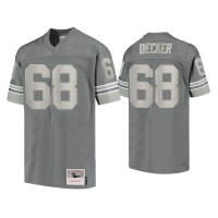 Men Detroit Lions #68 Taylor Decker Charcoal 1996 Metal Replica Jersey