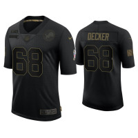 Men Detroit Lions #68 Taylor Decker Black 2020 Salute to Service Limited Jersey