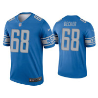 Men Detroit Lions #68 Taylor Decker Blue Legend Jersey