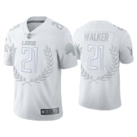 Men Detroit Lions #21 Tracy Walker White Vapor Limited Platinum Jersey