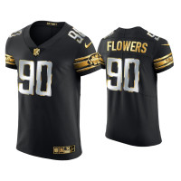 Men Detroit Lions #90 Trey Flowers Black Golden Edition Elite Jersey