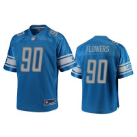 Men Detroit Lions #90 Trey Flowers Blue Pro Line Jersey