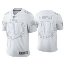 Men Detroit Lions #90 Trey Flowers White Vapor Limited Platinum Jersey