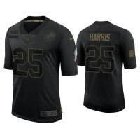 Men Detroit Lions #25 Will Harris Black 2020 Salute to Service Limited Jersey